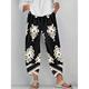 Femme Pantalon Normal Polyester Tropical Noir Mode Taille haute Toute la longueur Plein Air Casual Eté Printemps