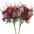 2 paquets de roses en soie, bouquet de fleurs artificielles, mini roses pour bricolage, bouquets de mariage, centres de table, fête prénuptiale, décorations pour la maison