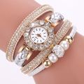 Boho Strass Décor Quartz Bracelet Montre Fleur Charme Analogique Robe Montre De Fête, Cadeau Pour La Fête Des Mères Saint Valentin