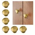 6pcs Boutons De Tiroir De Porte D'armoire, Boutons De Tiroir Ronds En Laiton, Boutons De Commode, Boutons De Tiroir De Salle De Bain, Quincaillerie Avec 6 Vis