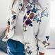 Veste À Imprimé Floral Avec Fermeture Éclair, Veste Décontractée À Manches Longues Pour L'automne Et L'hiver, Vêtements Pour Femmes