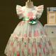 Vêtements Pour Enfants - 2023 Été Filles Petite Robe À Manches Flottantes Fraîches - Fille Bébé Gaze Floral Princesse Jupe