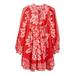 FARM RIO Women's Flora Tapestry Red Long Sleeve Mini Dress - Red