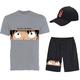 One Piece Affe D. Ruffy T-Shirt-Ärmel Kurze Hosen Baseballmütze Bedruckt Grafik Unterhose T-shirt Hut Für Herren Erwachsene Heißprägen Casual