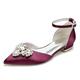 Per donna scarpe da sposa Ballerine Regali di San Valentino Scarpe bianche Matrimonio Feste Giornaliero Appartamenti di nozze Con diamantini Piatto Appuntite Elegante Di tendenza Raso Listino alla