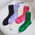 5 Pairs Women's Crew Socks Wedding Work Holiday Solid Color Polyester Sexy Casual Vintage Retro Casual Cute Sports Socks