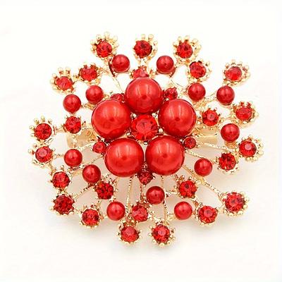 Women's Brooches Elegant Fashion Cute Brooch Jewelry Silver Pink Red For Party