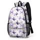 Women's Backpack School Bag Bookbag School Outdoor Daily Flower Polyester Large Capacity Lightweight Durable Zipper Print Blue Light Purple Purple