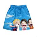 One Piece Monkey D. Luffy Portgas·D· Ace Beach Shorts Board Shorts Back To School Anime Harajuku Graphic Kawaii Shorts For Couple's Men's Women's Adults' 3D Print Street Casual Daily