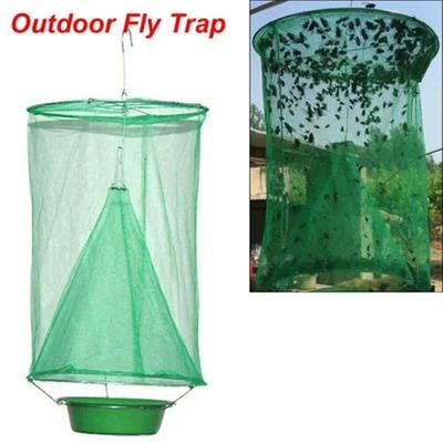 Reusable Ranch Fly Trap,Fly Trap Outdoor Hanging Reusable with Fishing Apparatus Food Bait Flay Catcher Cage for Indoor or Outdoor Family Farms