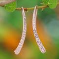 'Modern 18k Rose Gold-Plated Drop Earrings from Thailand'