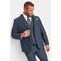 Size Ular 48 Mens Badrhino Tailoring Big & Tall Blue Tweed Check Wool Mix Suit Jacket Big & Tall