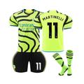 (24(130-140CM)) 2023/24 Arsenal Away Jersey #11 Martinelli Soccer Jersey Kits For Kids Adults