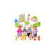 Tacobear Family Dolls Figures Playset Wooden Doll House Furniture Dollhouse Living Room Accessories Set of 8 People and 2 Pets Pretend Play Toy Gifts