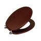 (Mahogany) Wooden Toilet Seat Adjustable Stainless Steel Hinges