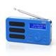 (Blue) DAB/DAB+/FM Portable Digital Radio Alarm Clock with Rechargable Battery - MB225