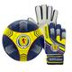 Scotland Junior Size 4 Football & Goalkeeper Goalie Gloves Set OFFICIAL Gift