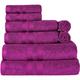 (Purple) 8 Pcs Towel Bale Set Pure Egyptian CottonFace Hand Bath Towel Set Multipurpose Quick Dry Towels 500 GSM