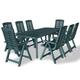 vidaXL Outdoor Dining Set 9 Piece 210x96x72cm Green Garden Table Folding Chair