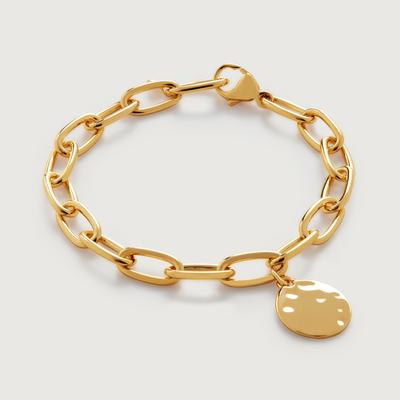 Gold ID Oval Charm Bracelet