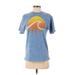 Sonoma Goods for Life Short Sleeve T-Shirt: Blue Acid Wash Print Tops - Women's Size Small