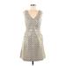 J.Crew Factory Store Cocktail Dress - A-Line: Ivory Marled Dresses - New - Women's Size 6