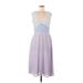 Hutch Casual Dress - Midi: Purple Polka Dots Dresses - Women's Size 6