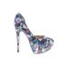 Just Fab Heels: Purple Floral Motif Shoes - Women's Size 7 1/2