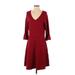 Liz Claiborne Career Casual Dress - Sweater Dress: Burgundy Dresses - New - Women's Size Small