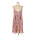 Design Lab Lord & Taylor Casual Dress - Slip dress: Pink Print Dresses - Women's Size Large