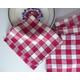 Set Of Four Chequered Red Napkins | Vintage French Table Linen