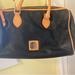 Dooney & Bourke Bags | Dooney & Bourke Pebbled Satin Leather Satchel | Color: Black/Tan | Size: Os