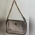 Coach Bags | Coach Women's Wristlet Pewter Handbag Leather Mini Nolita 9 | Color: Silver | Size: Os