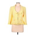 Ann Taylor LOFT Jacket: Yellow Tweed Jackets & Outerwear - Women's Size 8