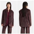 Levi's Jackets & Coats | Levis Drama Club Velvet Blazer Jacket Sz S Dark Plum Oversized Tailored Fit | Color: Brown/Purple | Size: S