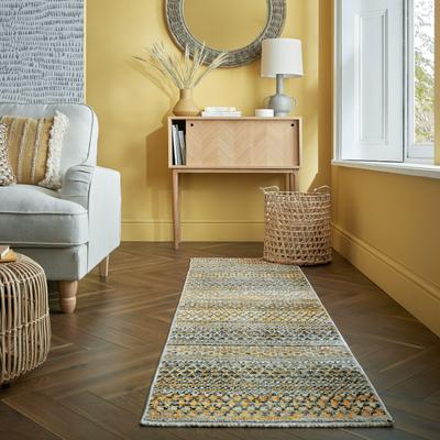 Teppich FLAIR RUGS "Camino Abstraktes", gelb, B:66cm H:8mm L:300cm, Kunstfaser, Teppiche, Abstraktes Teppich Image