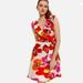 Kate Spade Dresses | Kate Spade Aubrey Floral White 100% Silk Wrap Dress Nwt | Color: Orange/Pink | Size: 8