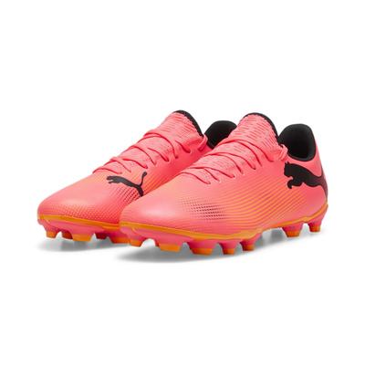 Fußballschuh PUMA "FUTURE 7 PLAY FG/AG Fußballschuhe Herren" Gr. 43, bunt (sunset glow black sun stream pink orange) Schuhe