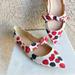 J. Crew Shoes | J. Crew New Raspberry & Blackberry Fruit Printed Pointy Toe Knot Bow Flats 7 | Color: Red/White | Size: 7