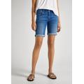 Slim-fit-Jeans PEPE JEANS "Shorts SLIM SHORT MW" Gr. 27, N-Gr, blau (medium used) Damen Jeans Röhrenjeans