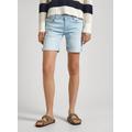 Slim-fit-Jeans PEPE JEANS "Shorts SLIM SHORT MW" Gr. 27, N-Gr, bleach destr Damen Jeans Röhrenjeans