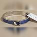 Coach Jewelry | Coach Logo Signature Push Hinged Bangle Silver & Blue Glitter Bracelet $98 Nwt | Color: Blue/Silver | Size: Os