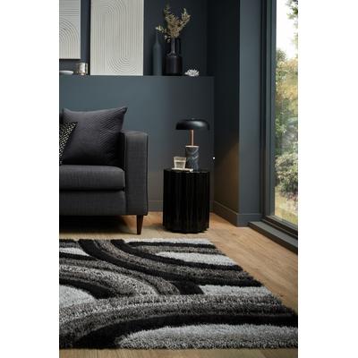Hochflor-Teppich FLAIR RUGS "Velvet Shaggy", grau, B:120cm H:25mm L:170cm, Kunstfaser, Teppiche, Shaggy Teppich Image