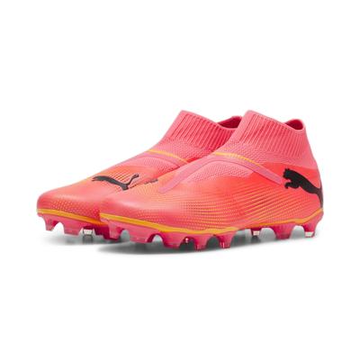 Fußballschuh PUMA "FUTURE 7 MATCH FG/AG Fußballschuhe ohne Schnürsenkel Herren" Gr. 46, bunt (sunset glow black sun stream pink orange) Schuhe