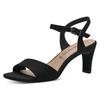 Sandalette TAMARIS, Damen, Gr. 37, schwarz, Textil, Veloursleder, elegant, Schuhe, Trichterabsatz, Abendschuh mit verstellbarem Fesselriemchen
