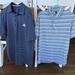 Adidas Shirts | Adidas Shirt Adult Medium Blue Stripe Primegreen Snap Button Polo Golf Rugby Men | Color: Blue/Green | Size: M