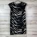 Michael Kors Dresses | Michael Kors Shift Dress Black White Animal Print Sleeveless Petite Medium | Color: Black | Size: Mp