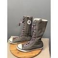 Converse Shoes | Converse Chuck Taylor All Star Sneakers Women 6 Zip Sneakers Knee High Flaw Gray | Color: Gray | Size: 6