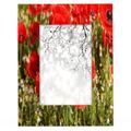 Red Poppy Flower Wooden Picture Frame Fits Display 34.2 x 26.9 cm Photo, Tropical Poppy Picture Frame for Home Decor Personalitie Frame Gifts