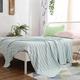 NIZAME Soft Breathable Blanket, Throw Blanket for Hot Weather, Bamboo Fiber Ice Blanket, Summer Bed Blanket Queen Size (Color : Blue stripe, Size : 150X200cm)